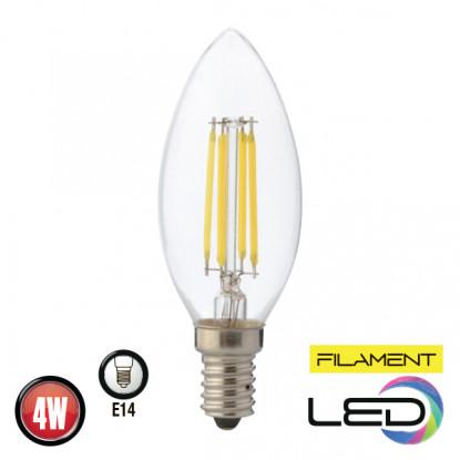 Филаментная лампа 4W E14 FILAMENT CANDLE-4 (001 013 0004)